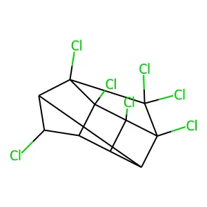 1,2,3,6,9,10,10-heptachloropentacyclo[5.3.0.02,5.03,9.04,8]decane structure
