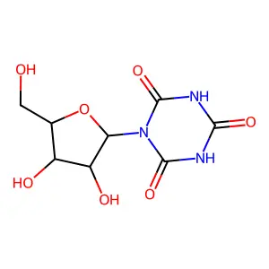 1-[3,4-dihydroxy-5-(hydroxymethyl)oxolan-2-yl]-1,3,5-triazinane-2,4,6-trione structure