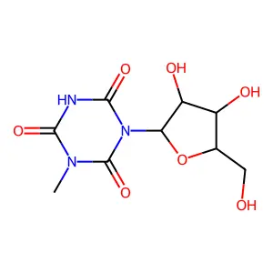 1-[3,4-dihydroxy-5-(hydroxymethyl)oxolan-2-yl]-3-methyl-1,3,5-triazinane-2,4,6-trione structure