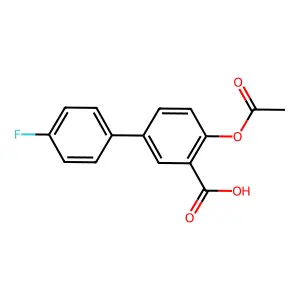 2-acetyloxy-5-(4-fluorophenyl)benzoic acid structure