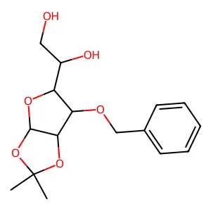 1-(2,2-dimethyl-6-phenylmethoxy-3a,5,6,6a-tetrahydrofuro[2,3-d][1,3]dioxol-5-yl)ethane-1,2-diol structure