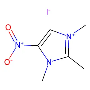 1,2,3-trimethyl-4-nitroimidazol-1-ium iodide structure