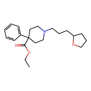 ethyl 1-[3-(oxolan-2-yl)propyl]-4-phenylpiperidine-4-carboxylate structure