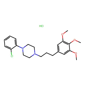 1-(2-chlorophenyl)-4-[3-(3,4,5-trimethoxyphenyl)propyl]piperazine;hydrochloride structure