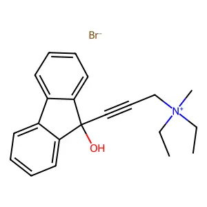diethyl-[3-(9-hydroxyfluoren-9-yl)prop-2-ynyl]-methylazanium bromide structure