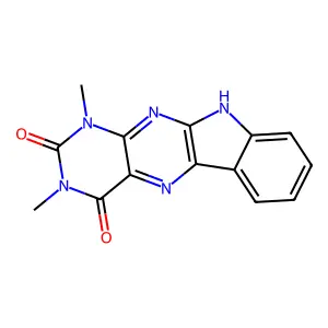 1,3-dimethyl-10H-indolo[3,2-g]pteridine-2,4-dione structure
