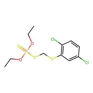 (2,5-dichlorophenyl)sulfanylmethylsulfanyl-diethoxy-sulfanylidene-lambda5-phosphane structure