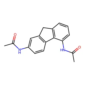 N-(5-acetamido-9H-fluoren-2-yl)acetamide structure