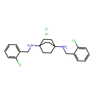 N,N'-Bis(2-chlorobenzyl)-1,4-bicyclo(2.2.2)octanediamine dihydrochloride structure