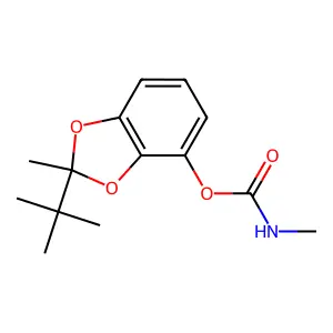 (2-tert-butyl-2-methyl-1,3-benzodioxol-4-yl) N-methylcarbamate structure