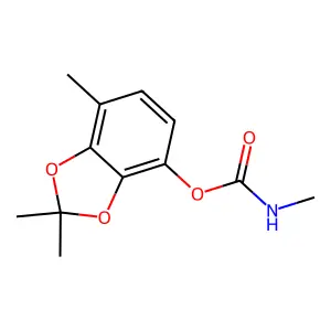 (2,2,7-trimethyl-1,3-benzodioxol-4-yl) N-methylcarbamate structure