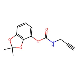 (2,2-dimethyl-1,3-benzodioxol-4-yl) N-prop-2-ynylcarbamate structure