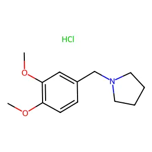1-[(3,4-dimethoxyphenyl)methyl]pyrrolidine;hydrochloride structure