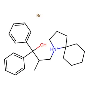 1-Azaspiro(4,5)decane-1-propanol, beta-methyl-alpha,alpha-diphenyl-, hydrobromide structure