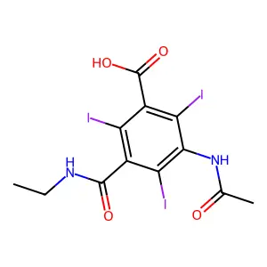 Compound C12H11I3N2O4 structure