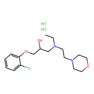 1-(2-chlorophenoxy)-3-[ethyl(2-morpholin-4-ylethyl)amino]propan-2-ol;dihydrochloride structure