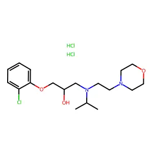 1-(2-chlorophenoxy)-3-[2-morpholin-4-ylethyl(propan-2-yl)amino]propan-2-ol;dihydrochloride structure