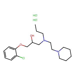 1-(2-chlorophenoxy)-3-[2-piperidin-1-ylethyl(propyl)amino]propan-2-ol;dihydrochloride structure