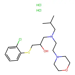 1-(2-chlorophenyl)sulfanyl-3-[2-methylpropyl(2-morpholin-4-ylethyl)amino]propan-2-ol;dihydrochloride structure