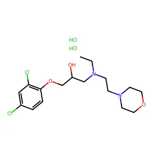 1-(2,4-dichlorophenoxy)-3-[ethyl(2-morpholin-4-ylethyl)amino]propan-2-ol;dihydrochloride structure