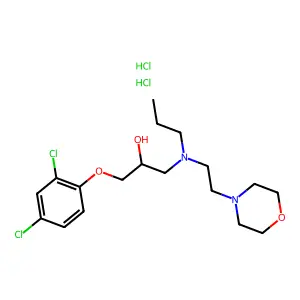 1-(2,4-dichlorophenoxy)-3-[2-morpholin-4-ylethyl(propyl)amino]propan-2-ol;dihydrochloride structure