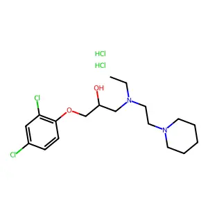 1-(2,4-dichlorophenoxy)-3-[ethyl(2-piperidin-1-ylethyl)amino]propan-2-ol;dihydrochloride structure