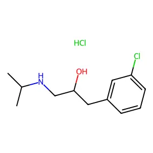 1-(3-chlorophenyl)-3-(propan-2-ylamino)propan-2-ol;hydrochloride structure