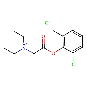 [2-(2-chloro-6-methylphenoxy)-2-oxoethyl]-diethylazanium chloride structure