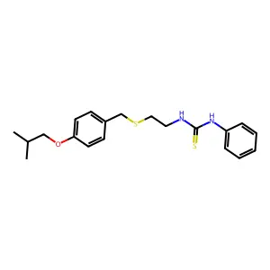 1-[2-[[4-(2-methylpropoxy)phenyl]methylsulfanyl]ethyl]-3-phenylthiourea structure