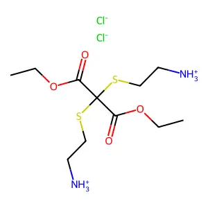 Diethyl bis(2-aminoethylthio)malonate dihydrochloride structure