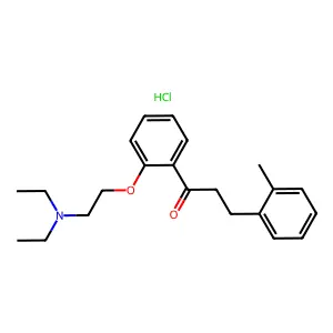 1-[2-[2-(diethylamino)ethoxy]phenyl]-3-(2-methylphenyl)propan-1-one;hydrochloride structure
