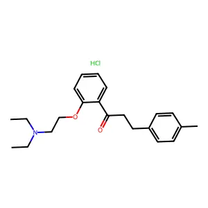1-[2-[2-(diethylamino)ethoxy]phenyl]-3-(4-methylphenyl)propan-1-one;hydrochloride structure