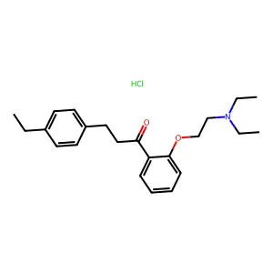 1-[2-[2-(diethylamino)ethoxy]phenyl]-3-(4-ethylphenyl)propan-1-one;hydrochloride structure