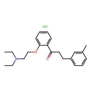 1-[2-[2-(diethylamino)ethoxy]phenyl]-3-(3-methylphenyl)propan-1-one;hydrochloride structure