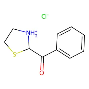 phenyl(1,3-thiazolidin-3-ium-2-yl)methanone chloride structure