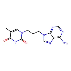 1-[3-(6-aminopurin-9-yl)propyl]-5-methylpyrimidine-2,4-dione structure