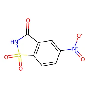1,2-Benzisothiazol-3(2H)-one, 5-nitro-, 1,1-dioxide structure