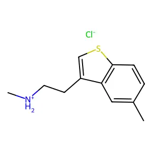 methyl-[2-(5-methyl-1-benzothiophen-3-yl)ethyl]azanium chloride structure