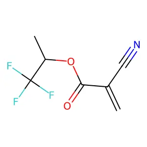 1,1,1-trifluoropropan-2-yl 2-cyanoprop-2-enoate structure
