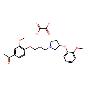 Acetophenone, 3'-methoxy-4'-(3-(3-(o-methoxyphenoxy)-1-pyrrolidinyl)propoxy)-, oxalate (1:1) structure