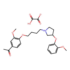 Acetophenone, 3'-methoxy-4'-(4-(3-(o-methoxyphenoxy)-1-pyrrolidinyl)butoxy)-, oxalate (1:1) structure