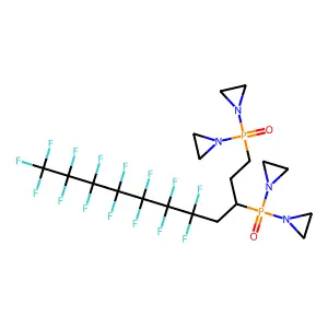 1,1',1'',1'''-[(5,5,6,6,7,7,8,8,9,9,10,10,11,11,11-pentadecafluoroundecane-1,3-diyl)diphosphoryl]tetraaziridine structure