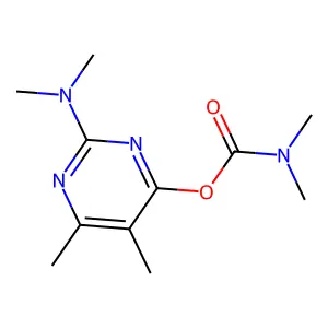 [2-(dimethylamino)-5,6-dimethylpyrimidin-4-yl] N,N-dimethylcarbamate structure