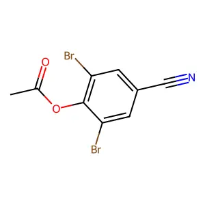(2,6-dibromo-4-cyanophenyl) acetate structure