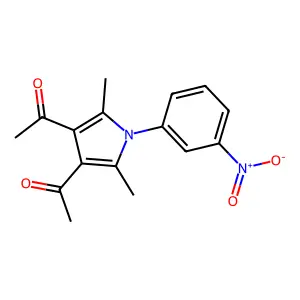 1,1'-[2,5-dimethyl-1-(3-nitrophenyl)-1H-pyrrole-3,4-diyl]diethanone structure