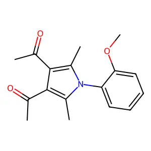 1,1'-[1-(2-methoxyphenyl)-2,5-dimethyl-1H-pyrrole-3,4-diyl]diethanone structure