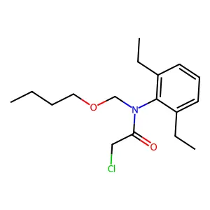 N-(butoxymethyl)-2-chloro-N-(2,6-diethylphenyl)acetamide structure