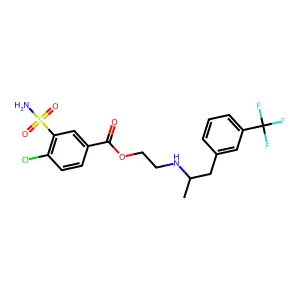 2-[1-[3-(trifluoromethyl)phenyl]propan-2-ylamino]ethyl 4-chloro-3-sulfamoylbenzoate structure