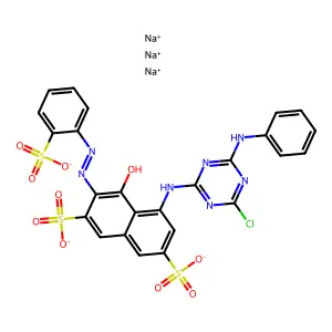 Compound C25H15ClN7Na3O10S3 structure