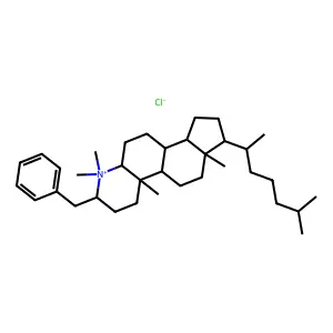 7-benzyl-6,6,9a,11a-tetramethyl-1-(6-methylheptan-2-yl)-1,2,3,3a,3b,4,5,5a,7,8,9,9b,10,11-tetradecahydroindeno[5,4-f]quinolin-6-ium chloride structure
